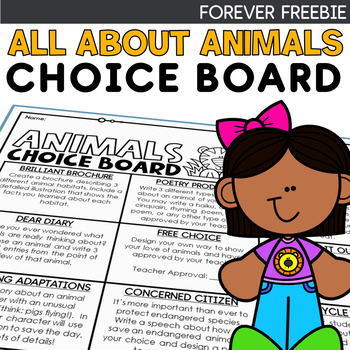 Preview of Animal Choice Board Early Finisher Independent GT Activities Centers