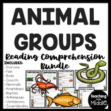 Animal Classes Reading Comprehension Bundle Animal Groups 
