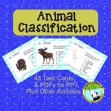 Animal Classification Task Cards, Word Search, Cross Word 