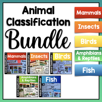Preview of Animal Classification BUNDLE - Mammals Insects Birds Amphibians Reptiles Fish