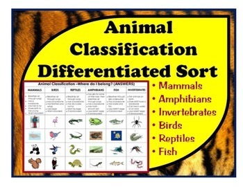 Preview of Animal Classification Cut & Paste: Sort animals by characteristics