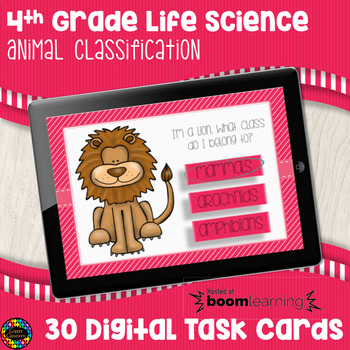 Preview of Animal Classification Digital Science Task Cards Distance Learning Boom Cards