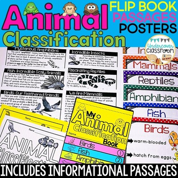 Preview of Animal Classification Flip Book & Passages | Posters, Animal Classification Sort