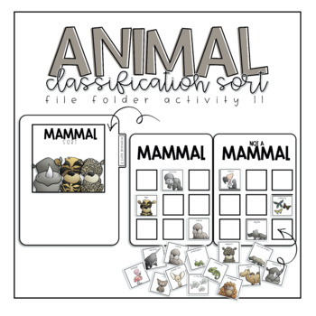 Animal Classification | Mammal or Non-Mammal II | File Folder Activity