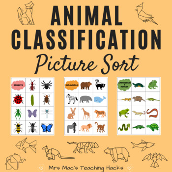 Preview of Animal Classification Picture Sort