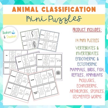 Animal Classification Puzzles - Vertebrates/Invertebrates & Endotherm