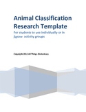 Animal Classification Research Template for Individual Stu