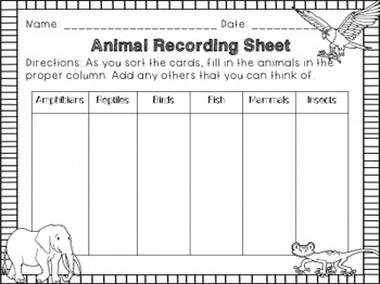 Animal Classification Sort by Engaging Elementary | TpT