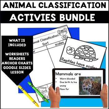 Preview of Animal Classification Worksheets Activities Posters and Google Slides Lesson