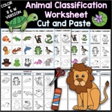 Animal Classification Worksheets - Cut and Paste