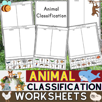 Preview of Animal Classification Worksheets | Mammal, Bird, Vertebrates, Invertebrates ....