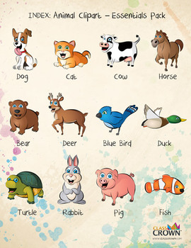 Animal Clip Art, Clipart - Essentials Pack - Animal Artwork - Dog, Cat ...