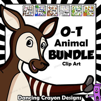 Preview of Animal Clip Art / Letters O - T BUNDLE / Alphabet Animals Series