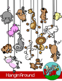 Animal Clip art Hanging from a String/Rope