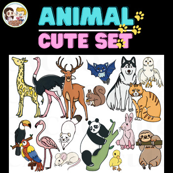 Preview of Animal ClipArt, Earth day, Zoo ClipArt, Animal cute set V.1