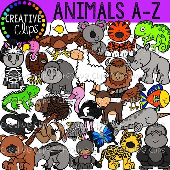 Preview of Zoo Animal Clipart A-Z {Alphabet Clipart}