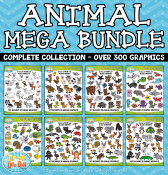Preview of Animal Clipart Collection Mega Bundle {Zip-A-Dee-Doo-Dah Designs}