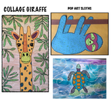 Animal Collages BUNDLE- Giraffe, Sloth, Sea Turtle