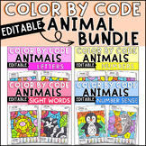 Animal Color by Code Bundle Editable