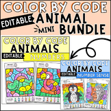 Animal Color by Number and Number Sense Bundle Editable Su
