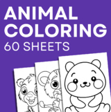 Animal Coloring Activity Sheets for Kids, Boys, and Girls