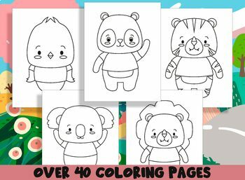 Coloring Books For Children Ages 4-6: Funny Animals Coloring Pages for  Children, Preschool, Kindergarten age 3-5 by Advanced Color