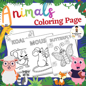 Animal Coloring Page by The Creative Designs For Kids | TPT
