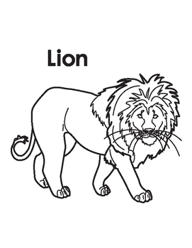 Animal Coloring Page: Lion by Megan Nedds | Teachers Pay Teachers