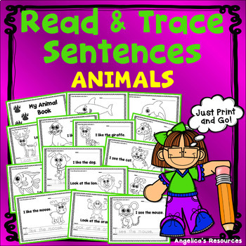 Preview of Animal Coloring Pages Printable Sight Word Practice Handwriting Worksheets-Trace