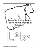Animal Coloring Pages with Syllabic Writing (Cree)