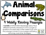 Animal Comparisons - Weekly Reading Passages - Bundle of 4