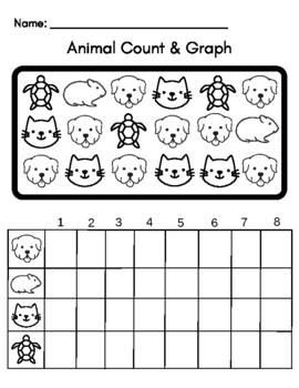 Animal Count Color Graph by Caitlin Dates | TPT