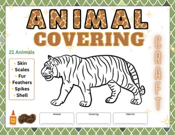 Preview of Animal Covering Craft Activity Science for Living Things Unit