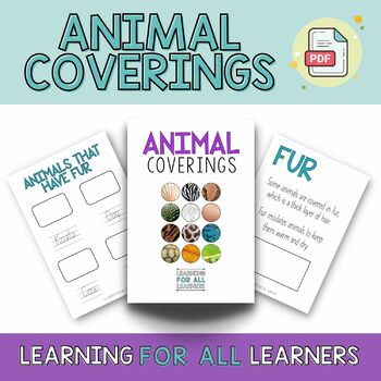 Preview of Animal Coverings - PDF Work Booklet + Digital Booklet