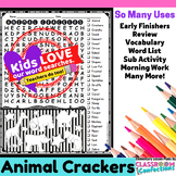 Animal Crackers Word Search Puzzle Activity Morning Work :