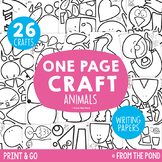 Animal Craft Activities Pack - One Page Print & Go Crafts 