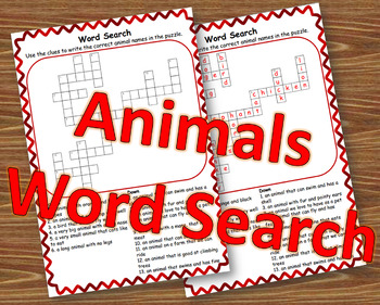Animal Crossword by Little River English TPT