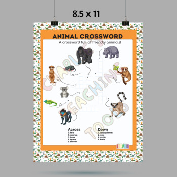 Animal Crossword Teaching Resources | TPT