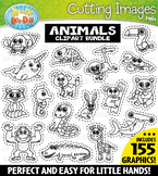 Animal Cutting Images Clipart Bundle (155 Graphics) {Zip-A