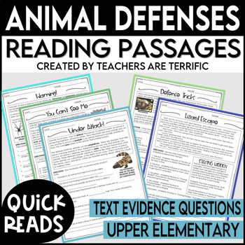 Preview of Animal Defenses Daily Quick Reads- NO PREP