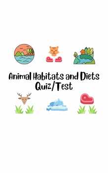 Preview of Animal Diets and Habitats Test Quiz