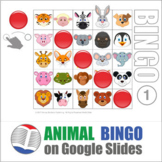 Animal Digital Bingo ESL ELL Newcomer Game