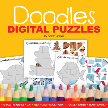 Preview of Animal Digital Puzzles – Digital Games Activity Resource – Google Slides®