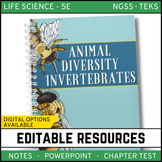 Animal Diversity: Invertebrates Notes, PowerPoint & Test