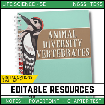 Preview of Animal Diversity: Vertebrates Notes, PowerPoint & Test