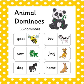 Animal Dominoes Teaching Resources | TPT
