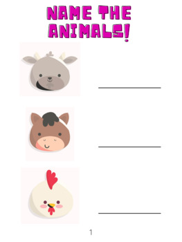 Preview of Animal Edition - What is their name? Visual Learning, Fun