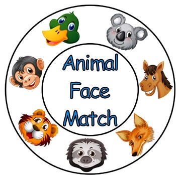 Preview of Animal Face Match Card Game Printable - 31 Cards