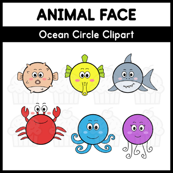 Preview of Animal Face - Ocean Circle Clipart