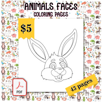 New – Very Easy Animal Faces Colouring Book